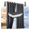 Mewkew Extra-Thick Blackout Curtains, Thermal Insulated, Cold and Noise Protection, Room Divider, 2 Panels, W352 x H182 cm view 1