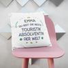 Mugffins Personalized Pillow with Insert and Saying for a Female Tourism Graduate – “Best in the World” – 40 x 40 cm – Customizable Employee Gift view 4