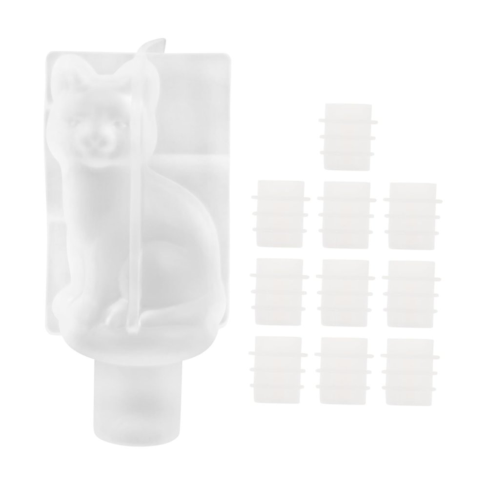 BESTonZON Silicone Mold Set for Wine Stoppers, 3D Cat Resin Mold DIY