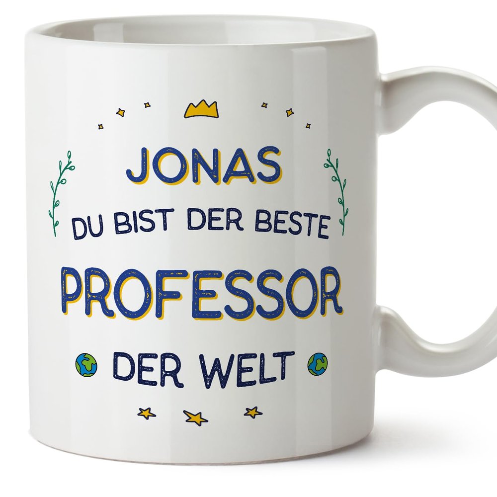 Mugffins Personalized Mug for Professors – In German – Best in the World – 11 oz / 330 ml