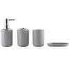 FURREN 4-Piece Plastic Bathroom Accessories Set, Gray view 1