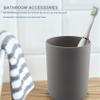 FURREN 4-Piece Plastic Bathroom Accessories Set, Gray view 3