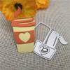 Metal Cutting Die, 3.9 x 7.3 cm, Coffee Cup and Heart view 4