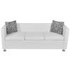 GuyAna 3-Seater Faux Leather Sofa, White, with Sleeper Function view 3
