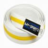BAY Sports Budo Belt, Martial Arts Competition Belt, White/Yellow/White with Center Stripe, 300 cm view 1