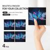 Ceramic Coasters with Butterfly Print, Cork Base, 4-Piece Set view 3