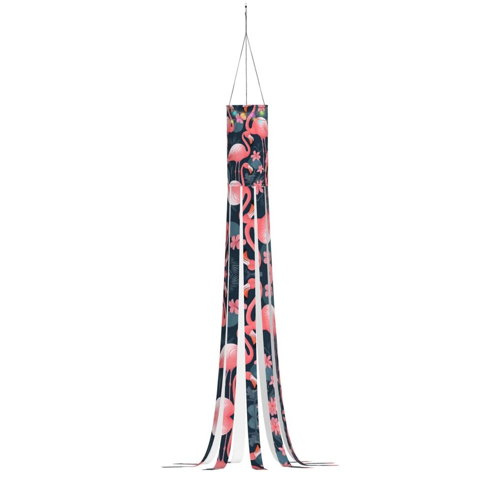 SSIMOO Pink Flamingos, Spectacular Holiday Decoration: Halloween Ghost and Witch Outdoor Windsock