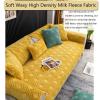 YSZBD Velvet Sofa Cover, L/U-Shaped, Non-Slip, 2 Yellow, 110 x 180 cm view 2