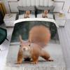 OakiTa Brown Squirrel 3D Microfiber Duvet Cover Set for Kids view 3