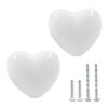 Unlorspy 2-Pack Heart-Shaped Ceramic Drawer Knobs, White view 1