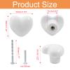 Unlorspy 2-Pack Heart-Shaped Ceramic Drawer Knobs, White view 2