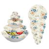 Wildflower Gingham Elastic Bowl Covers, Reusable Food Covers, Set of 5 view 1