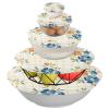 Wildflower Gingham Elastic Bowl Covers, Reusable Food Covers, Set of 5 view 2