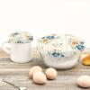 Wildflower Gingham Elastic Bowl Covers, Reusable Food Covers, Set of 5 view 3