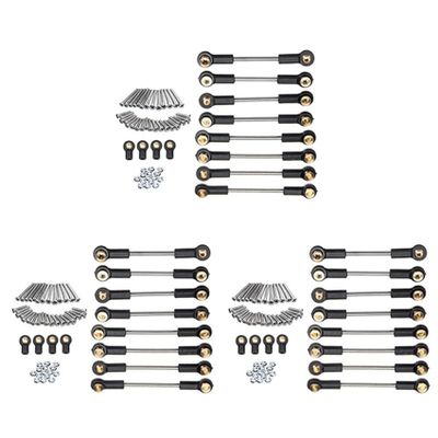 VENEKA 3X Metal Suspension Toe Link Tie Rod Set for 1/16 C14 C24 RC Cars