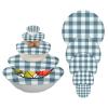 Blue Buffalo Plaid Stretch Bowl Covers, Reusable Food Storage Covers, Set of 5 Sizes view 1