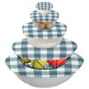 Blue Buffalo Plaid Stretch Bowl Covers, Reusable Food Storage Covers, Set of 5 Sizes view 2