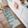 Siunwdiy Abstract Light Blue Runner Rug, Non-Slip Kitchen Hallway Carpet, 140 x 120 cm view 2