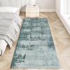 Siunwdiy Abstract Light Blue Runner Rug, Non-Slip Kitchen Hallway Carpet, 140 x 120 cm view 3