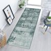 Siunwdiy Abstract Light Blue Runner Rug, Non-Slip Kitchen Hallway Carpet, 140 x 120 cm view 4
