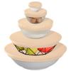 Peach Elastic Bowl Covers, Reusable Stretch Covers, 5-Piece Set view 2