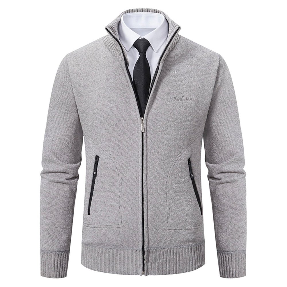 Men's Zip-Up Knit Cardigan, Lightweight Transitional Jacket