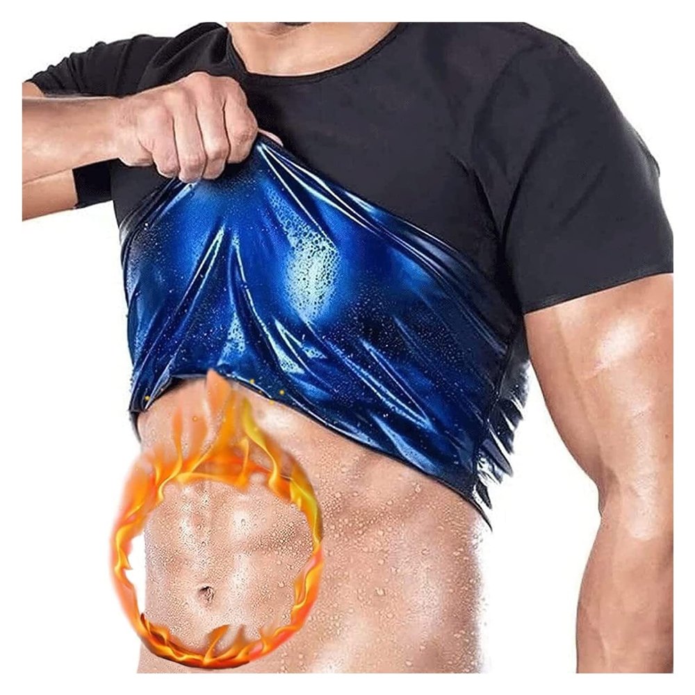 NIULI Men's Neoprene Sauna Training Tank Top, Body-Shaping Workout Shirt (Men, XXL)