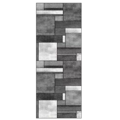 ZUZEKU Gray Geometric Vintage Runner Rug, Washable Non-Slip, 40 x 400 cm