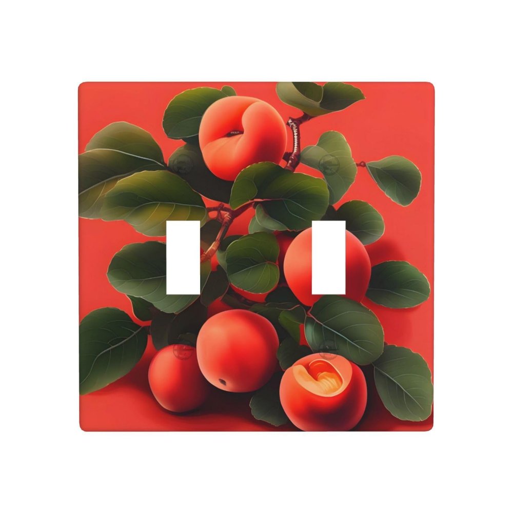 2-Gang Toggle Switch Decorative Wall Plate, Red Apricot