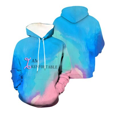 Duohropke I Am K Enough Hooded Gift for Men and Women, I Am Kenough Hoodie 3D Tie-Dye Print Long-Sleeve Pullover