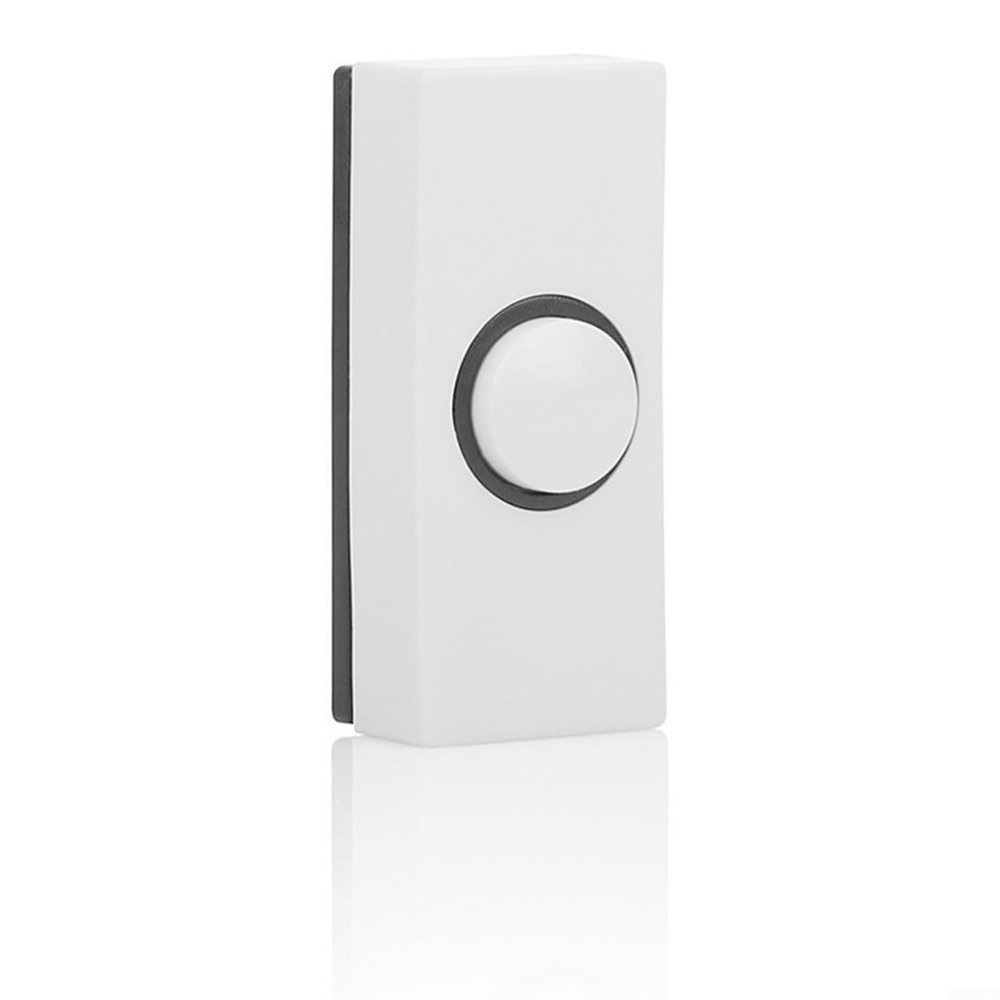 HpLive White Plastic Doorbell Push Button, Wall-Mount, Hardwired