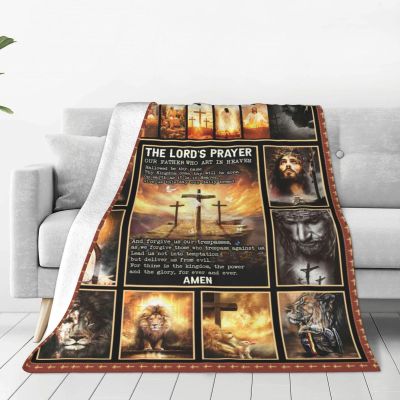 Xgidkew Christian Jesus Throw Blanket, Religious Decor with Bible Verse