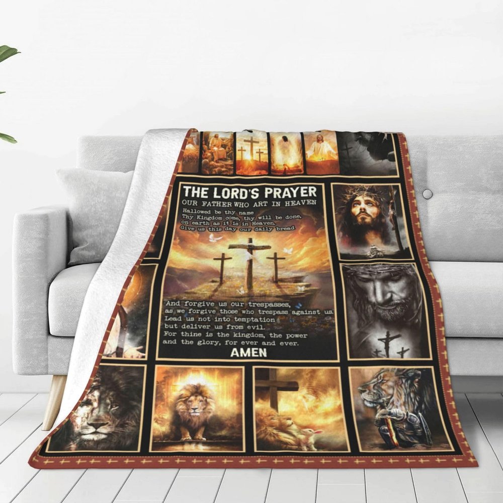 Xgidkew Christian Jesus Throw Blanket, Religious Decor with Bible Verse