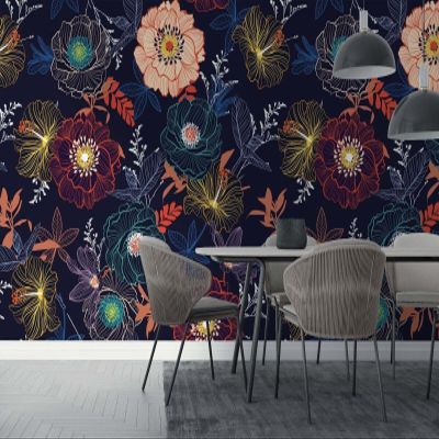 3D Floral Leaf Wall Mural, 150 x 105 cm
