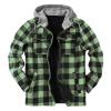 Duohropke Men's Plaid Flannel Jacket with Hood view 1
