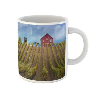 Healdsburg Farmhouse Coffee Mug, Green and Red, 330 ml