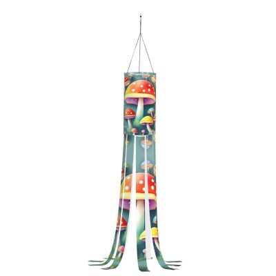 Colorful Mushroom Halloween Windsock Flag, 40 in