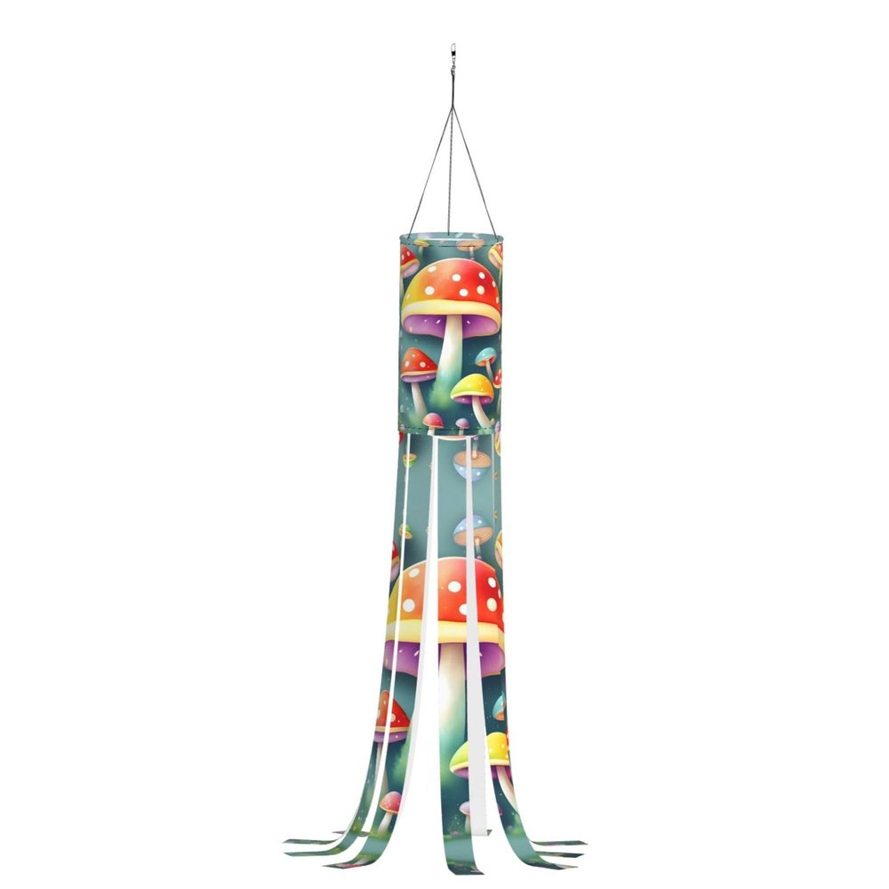 Colorful Mushroom Halloween Windsock Flag, 40 in