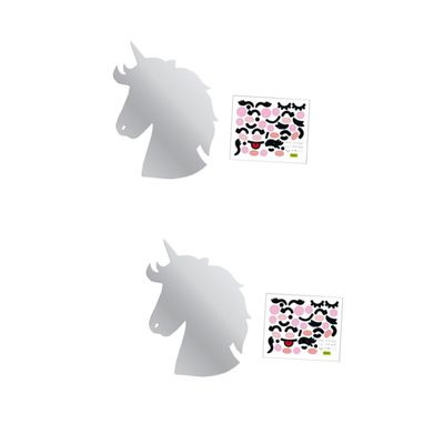 Housoutil 2-Piece Unicorn Acrylic Mirror Wall Stickers