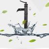 Single-Hole Faucet, Retro Black Vertical Bronze Bamboo Bathroom Sink Faucet view 2