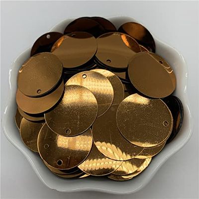POOLPO 200-Piece 20 mm Flat Round Loose Sequins with One Side Hole