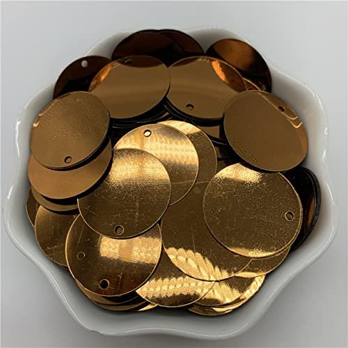 POOLPO 200-Piece 20 mm Flat Round Loose Sequins with One Side Hole