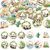 Spritewelry 24-Piece Enamel Panda Charms, Bamboo Crown Panda Pendants, Cute Cartoon Animal Dangles for Earring, Bracelet, Necklace and Keychain Making view 1