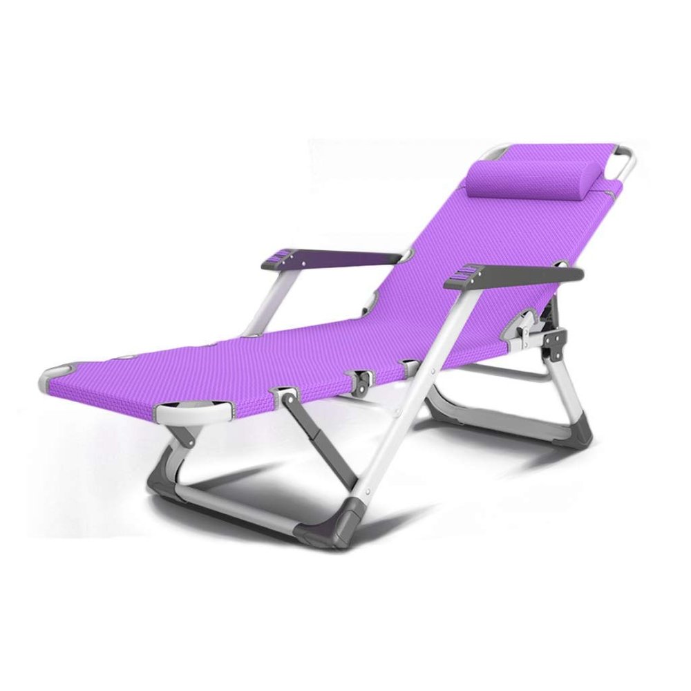 HCZION Garden Lounger Chaise, Waterproof Folding Sun Lounger for Outdoor, Patio, Beach, Camping, Purple