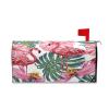 Pink Flamingo and Green Palm Leaf Magnetic Mailbox Cover, 21 x 18 in view 1