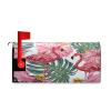 Pink Flamingo and Green Palm Leaf Magnetic Mailbox Cover, 21 x 18 in view 3