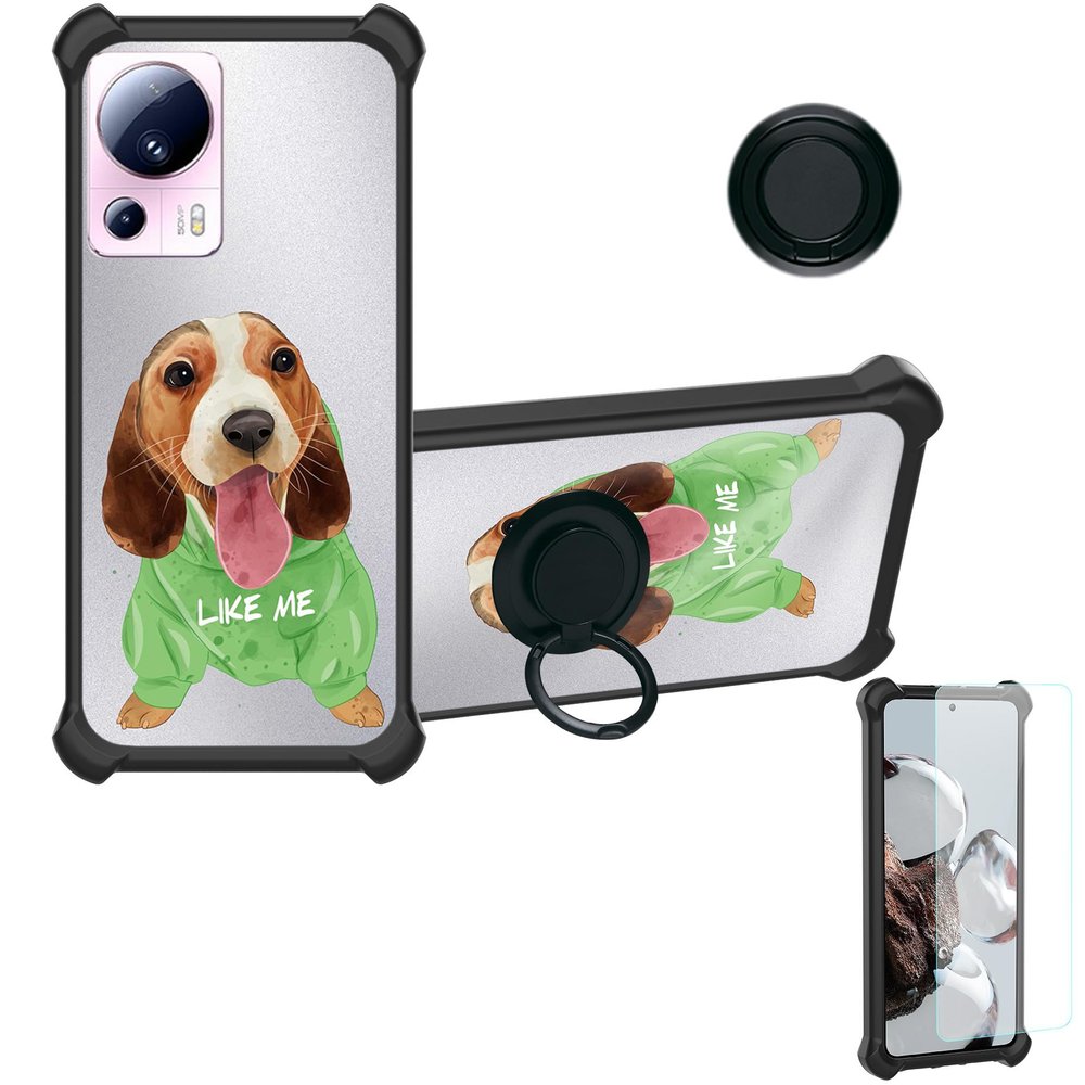 Aroepurt Case for Xiaomi Mi 13 Lite 5G with 9H HD Tempered Glass Screen Protector