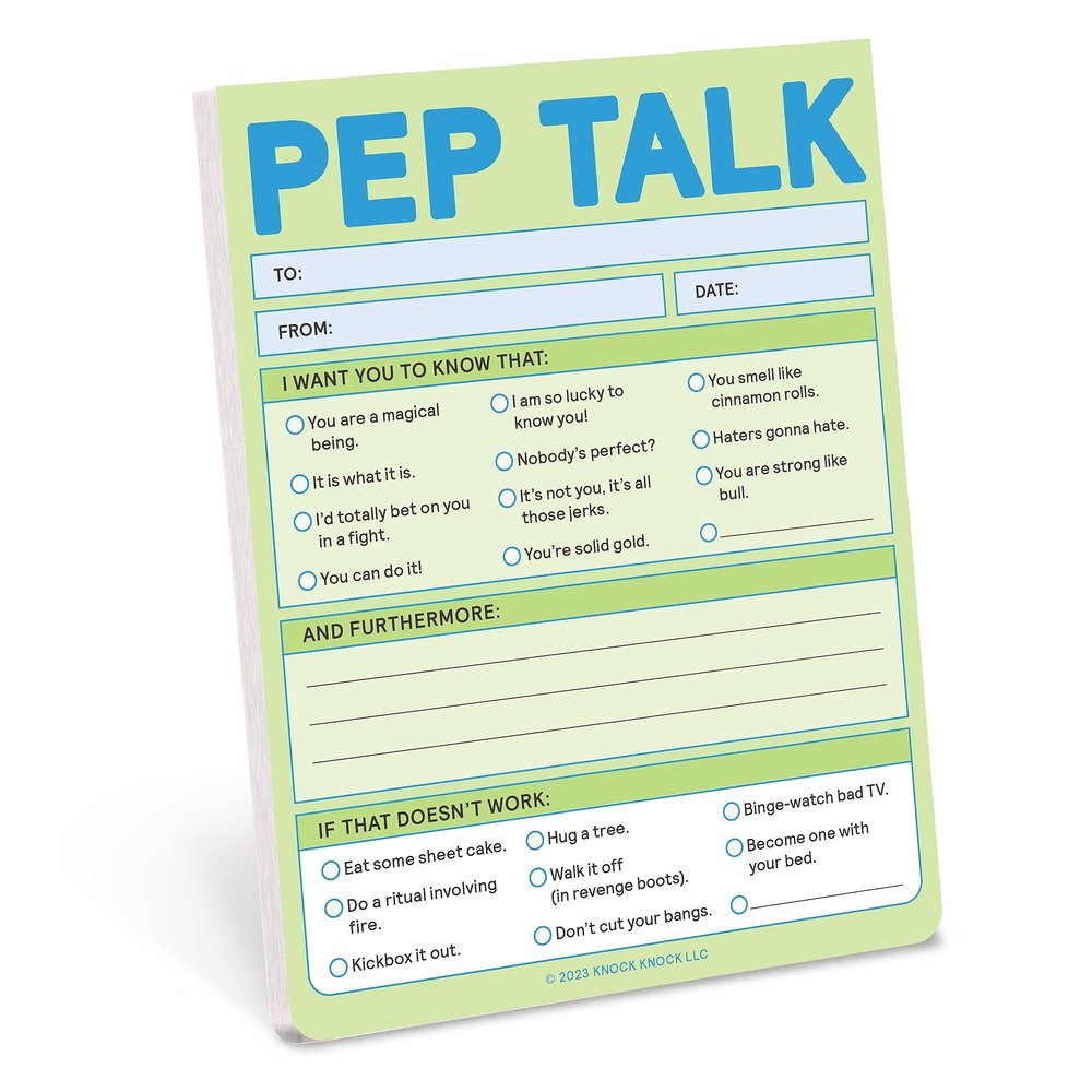 Knock Knock Pep Talk Nifty Notepad (Second Edition), Funny Notepad for Coworkers, Friends and Parents, 10.2 x 13.3 cm