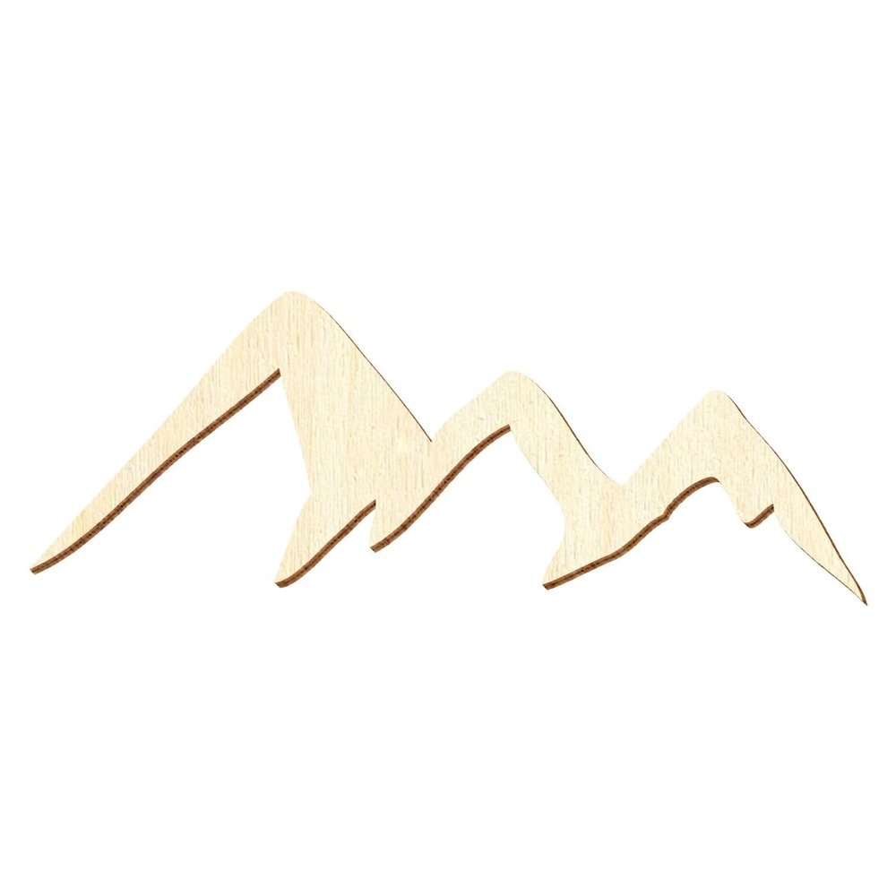 Wooden Mountain Silhouette 1 – Decorative Crafting, 5–50 cm