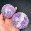 AOHRO Natural Rough Lepidolite Crystal Ball Home Decoration, Polished Craft Wish Ball, Reiki Stone, 55–60 mm view 4